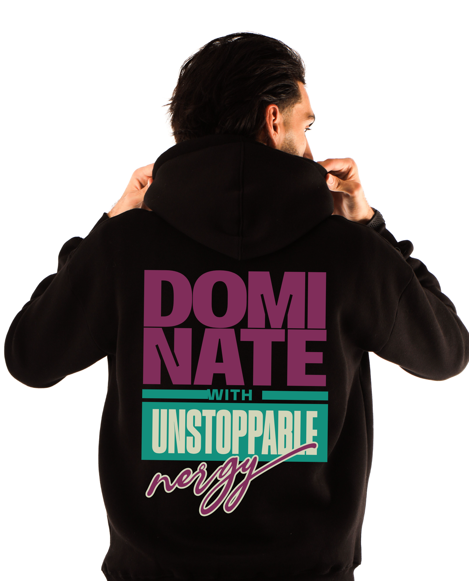 DOMI NATE HOODIE BLACK&WHAIT