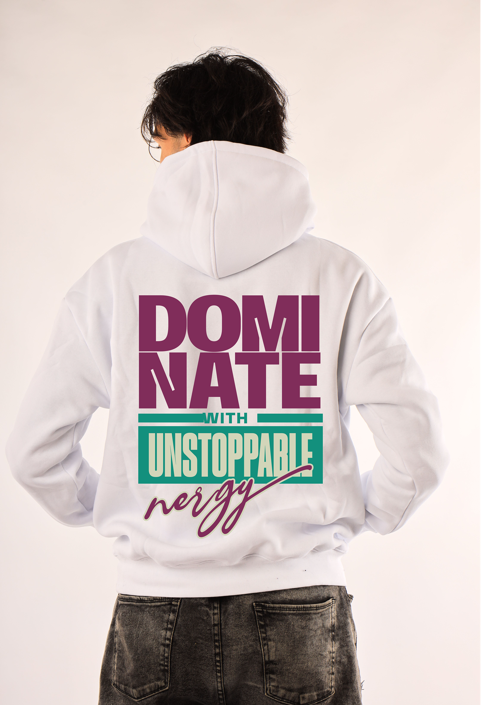 DOMI NATE HOODIE BLACK&WHAIT