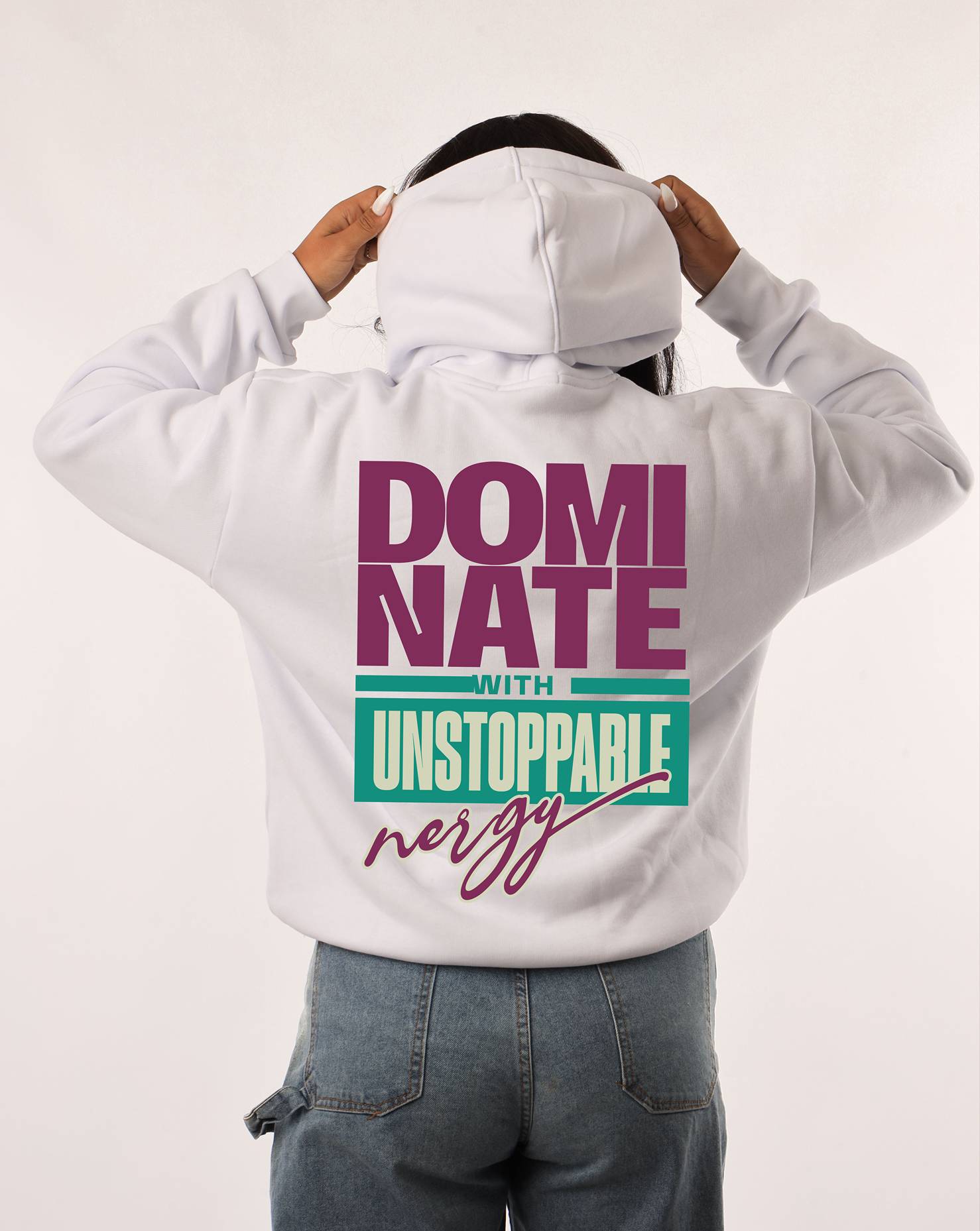 DOMI NATE HOODIE BLACK&WHAITE