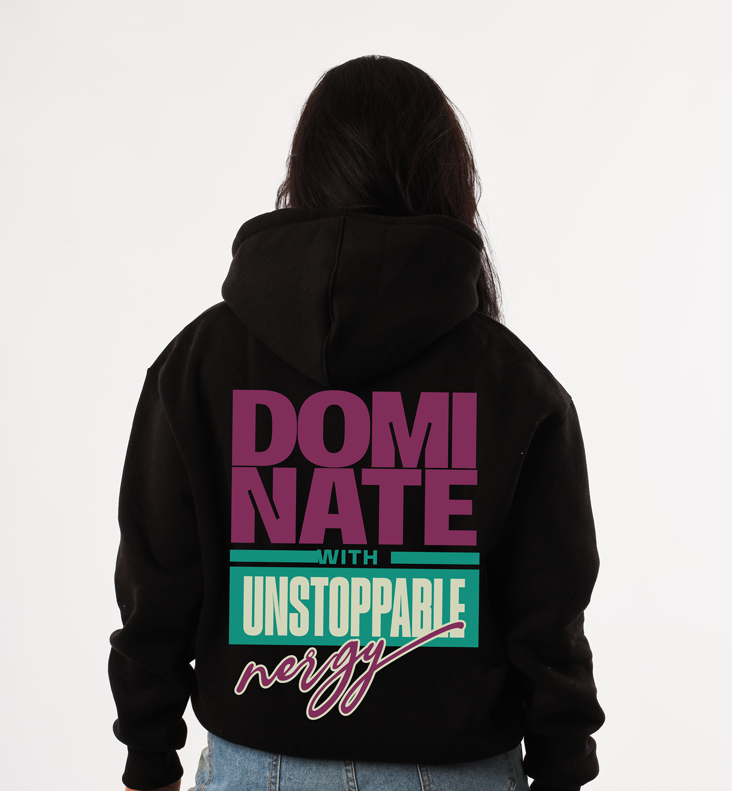 DOMI NATE HOODIE BLACK&WHAITE