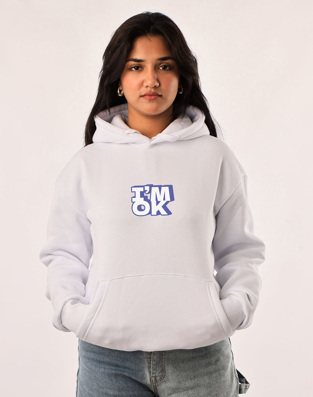 I’M OK HOODIE BLACK&WHAITE