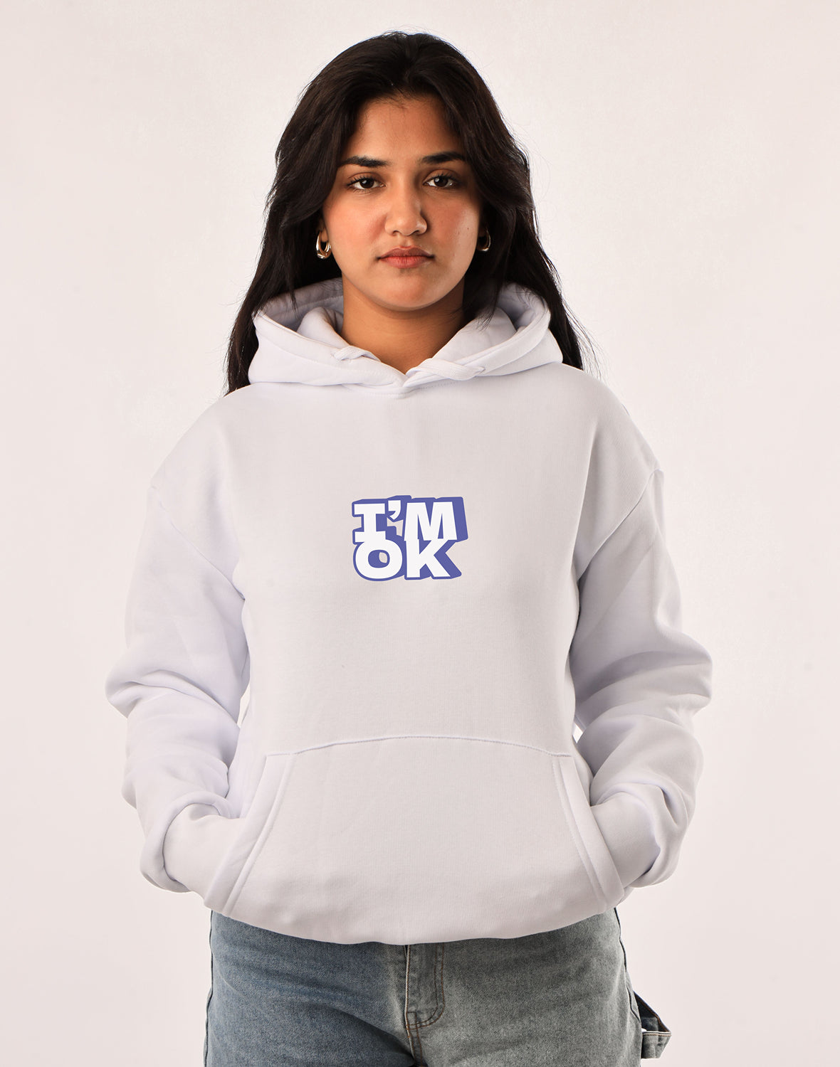 I’M OK HOODIE BLACK&WHAITE