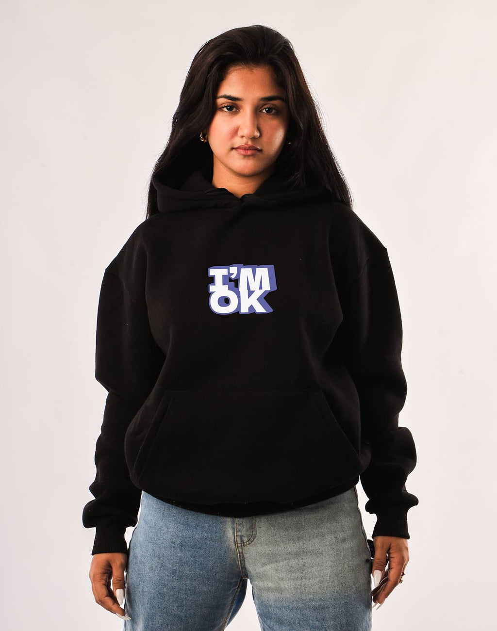 I’M OK HOODIE BLACK&WHAITE