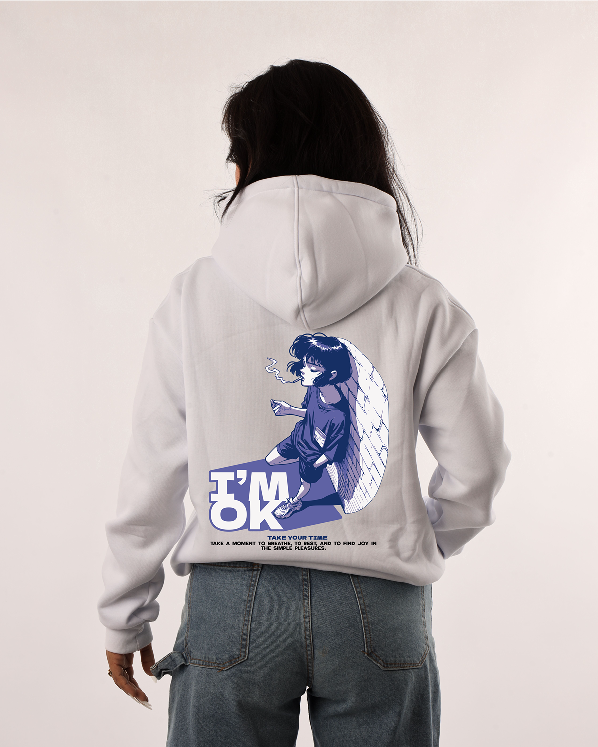 I’M OK HOODIE BLACK&WHAITE